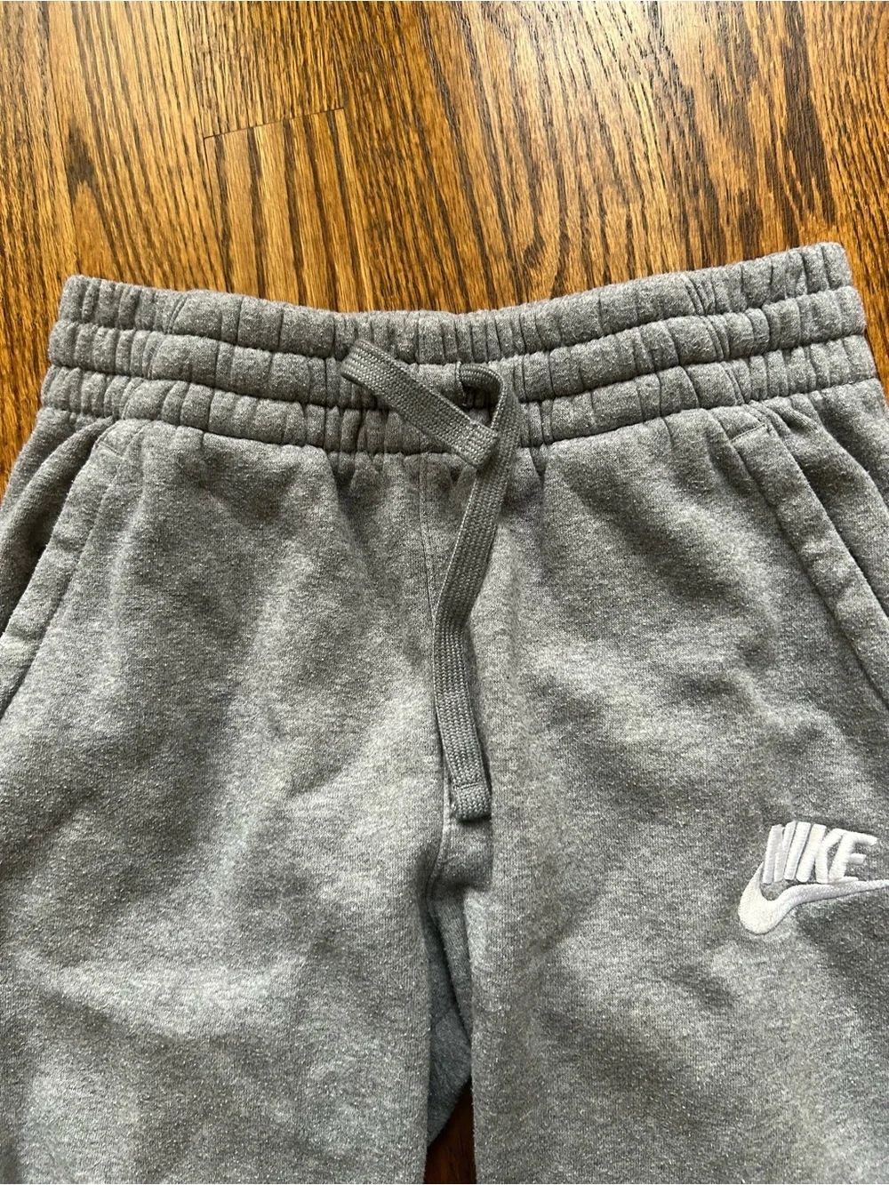 Nike Gray Youth Fleece Joggers with Swoosh